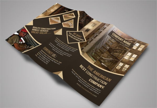 construction company trifold brochure