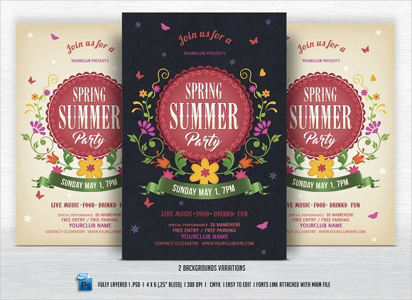 spring summer party flyer
