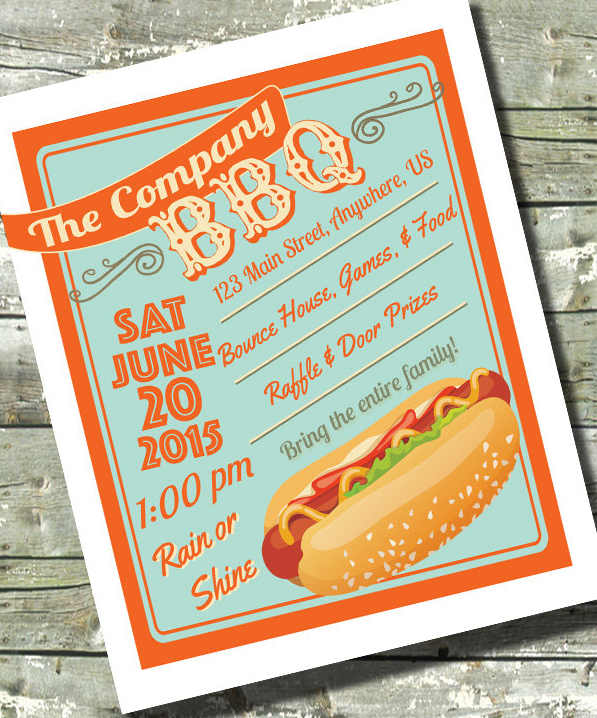 bbq summer party flyer