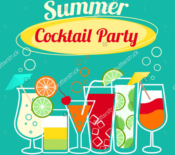 summer cocktail party flyer