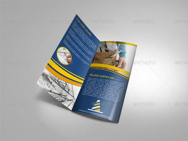 construction company tri fold brochure