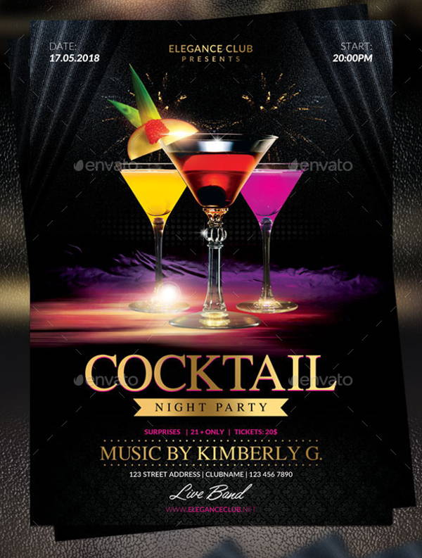 cocktail night party flyer