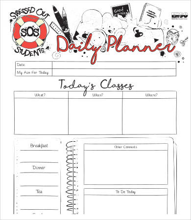 blank daily planner