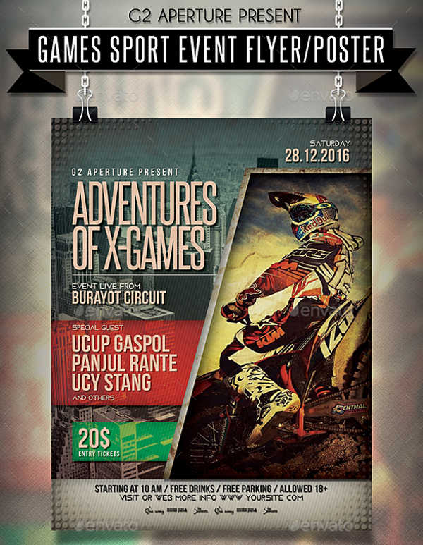 10 + Sports Event Flyers Templates PSD, Docs, AI, Pages