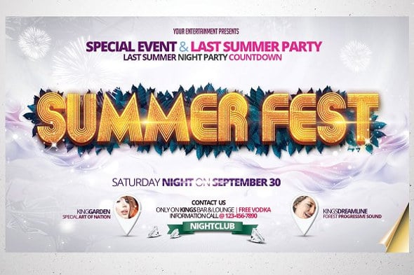 14 Summer Event Flyers PSD AI InDesign