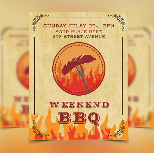 weekend bbq party flyer