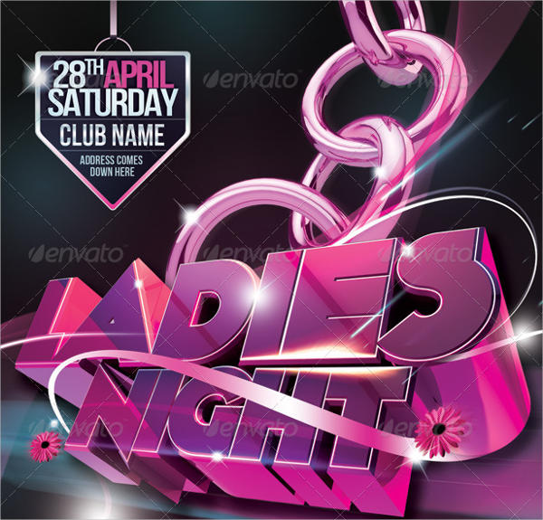 ladies night club event flyer