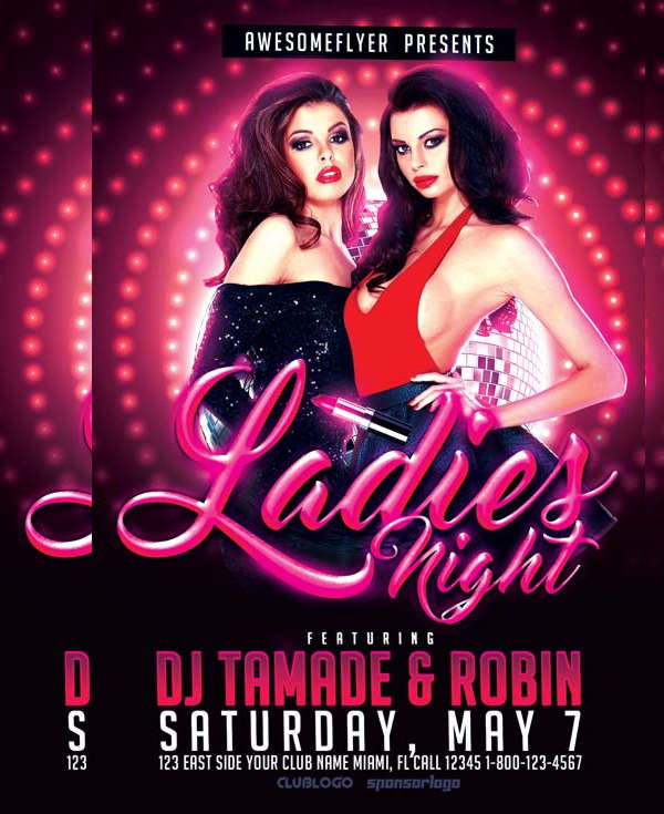 ladies nightclub flyer