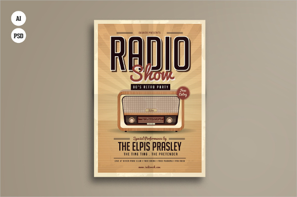 retro radio event flyer