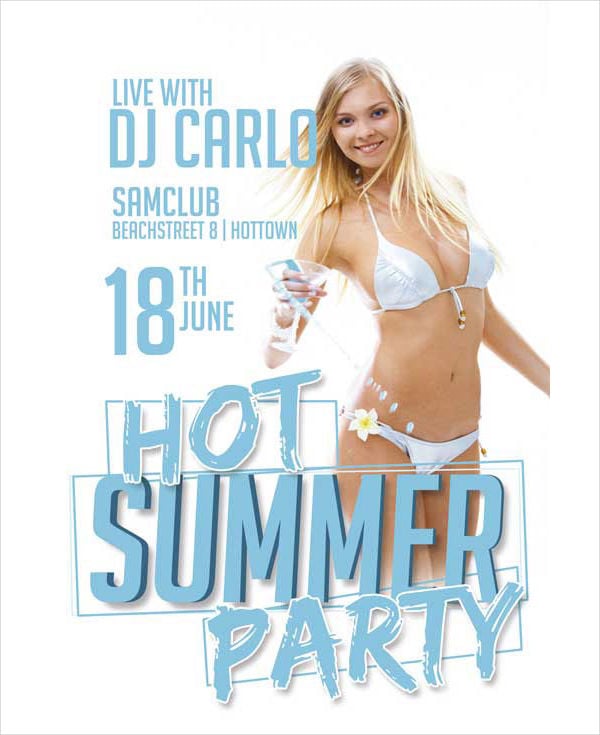 hot summer party flyer