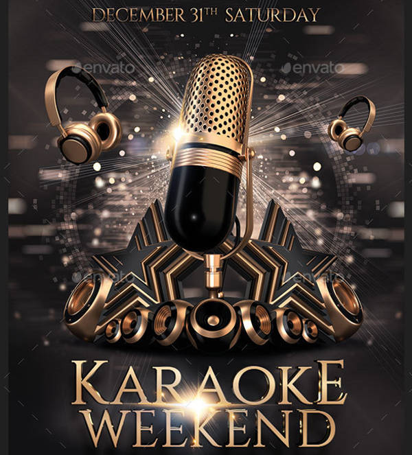 karaoke weekend party flyer
