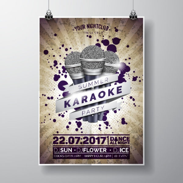 karaoke musical party flyer