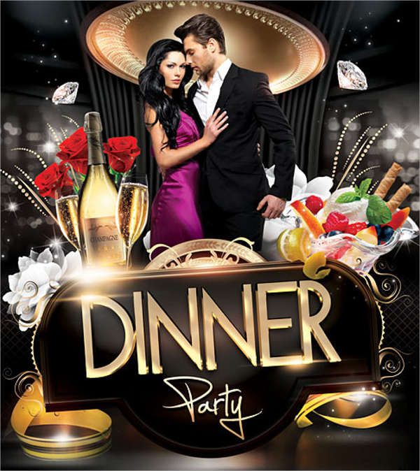 dinner party flyer psd template