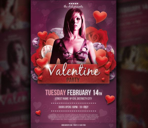 love valentine party flyer
