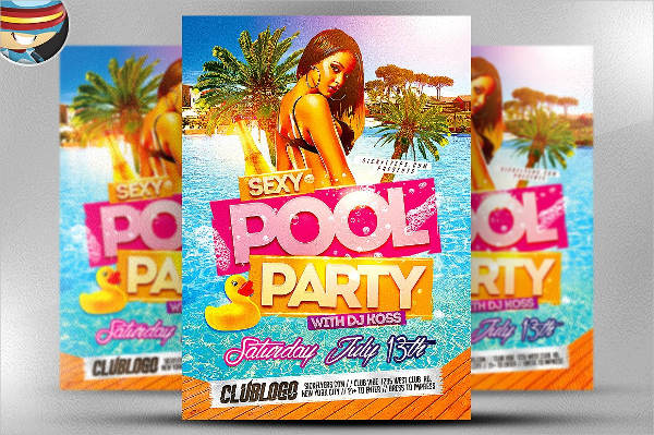 sexy pool party flyer