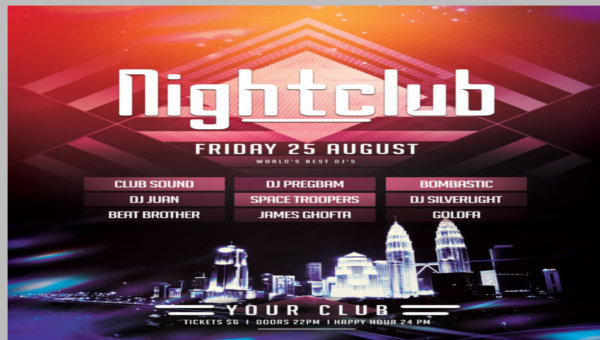 Thursday Night Club Party Flyer Instagram Social Media Post Design