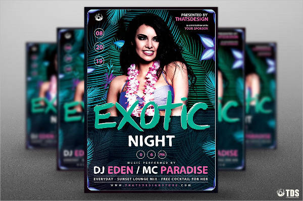 exotic nightclub party flyer