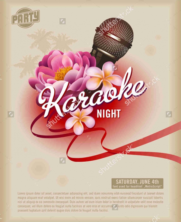 karaoke night party flyer