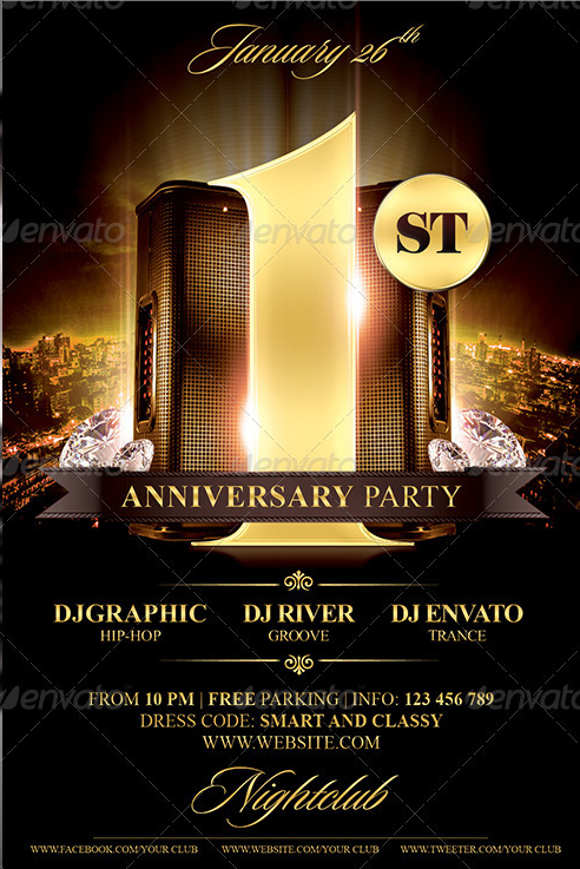 birthday anniversary party flyer