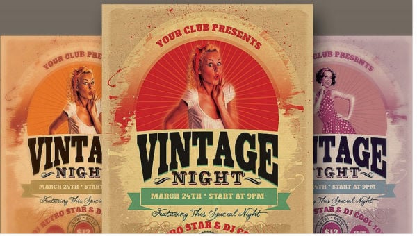 11 Vintage Party Flyers Word Psd Ai Eps Vector Free Premium Templates