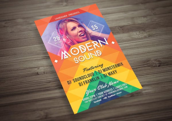 music party flyer psd template