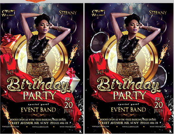 surprise birthday party flyer