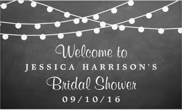 bridal shower chalkboard invitation banner