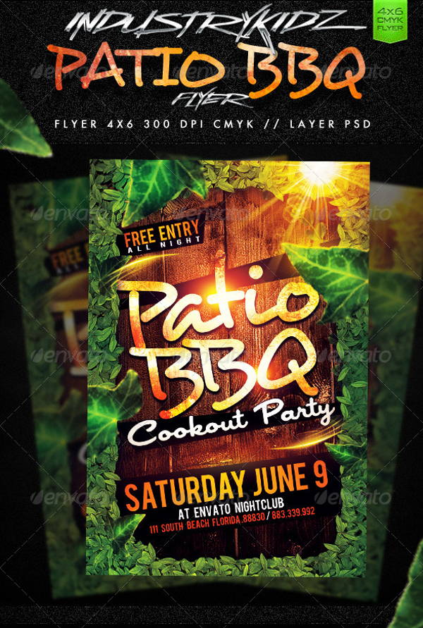 patio bbq party flyer