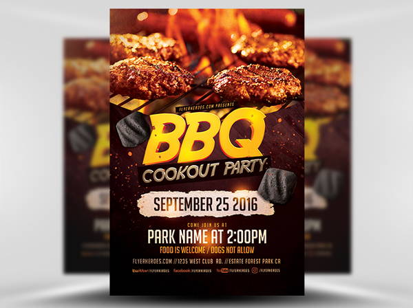 bbq cookout party flyer