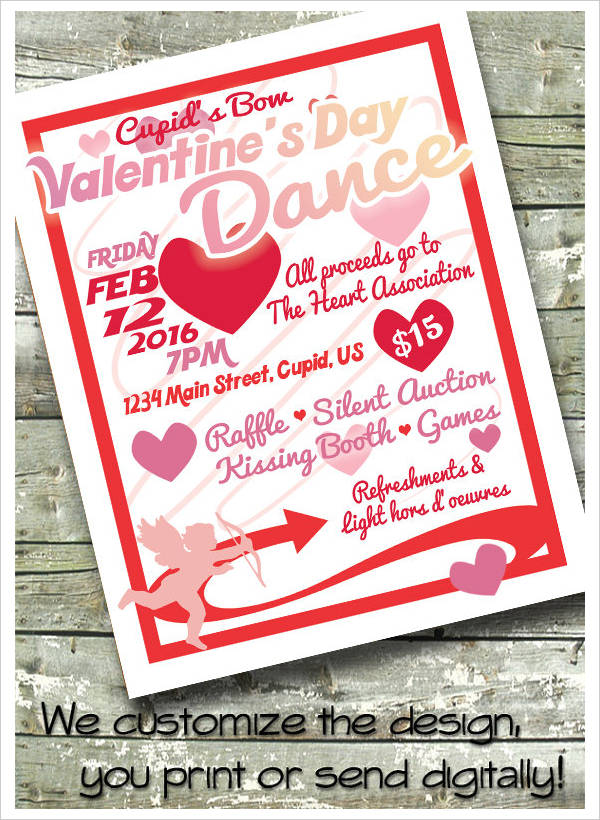 valentines day dance poster template