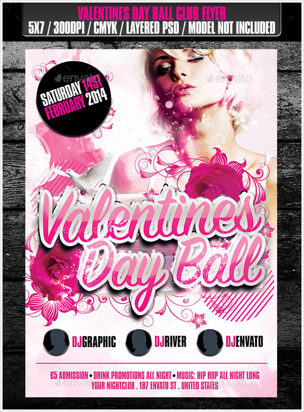 valentines day ball club flyer