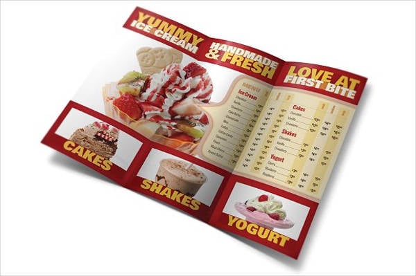 restaurant trifold food brochure