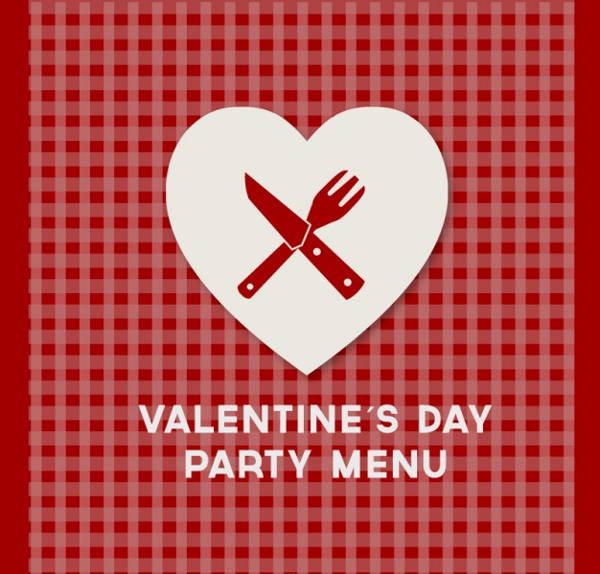 valentines day lunch menu template