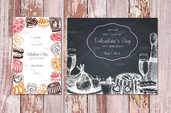 valentines day party menu template