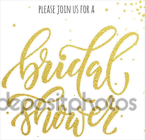 gold glittering bridal shower invitation banner