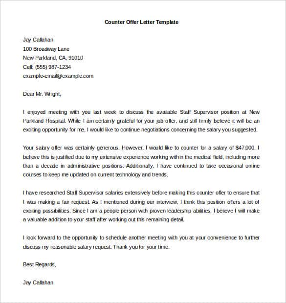 counter offer letter template word free download min
