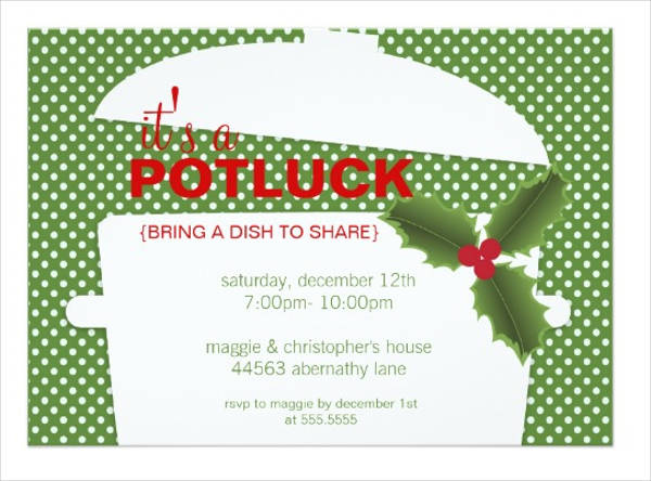 10  Potluck Party Invitations PSD AI