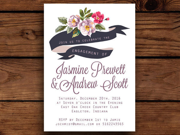 5 Floral Invitation Banners Psd Free Premium Templates