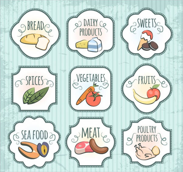 food product vector label template
