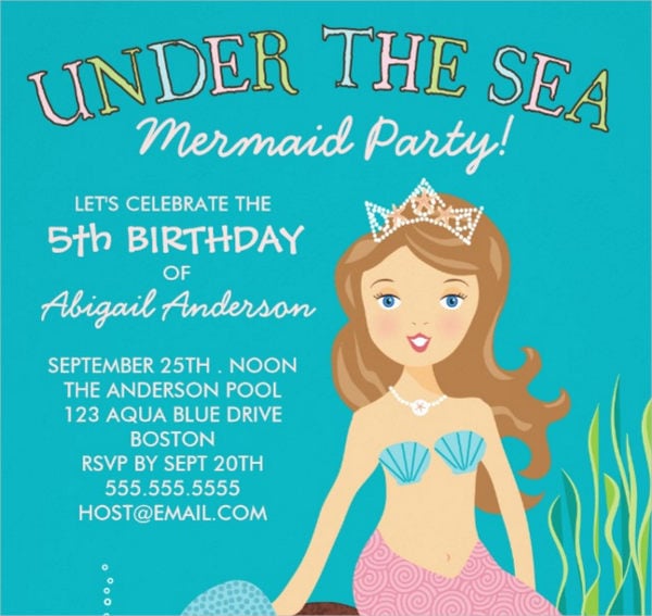 princess pool party invitation