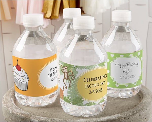 Blank Water Bottle Label Template fits 8 Oz. and 16 Oz. Bottles 