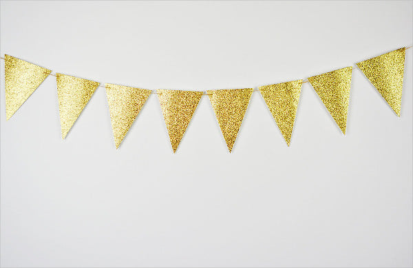 gold glitter bridal shower party banner