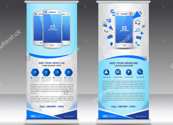 vector advertising pull up banner