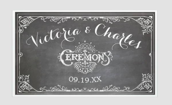 chalkboard wedding invitation banner