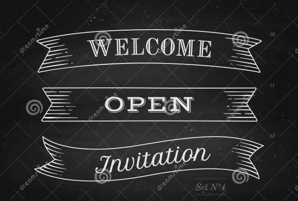 vintage chalkboard invitation banner