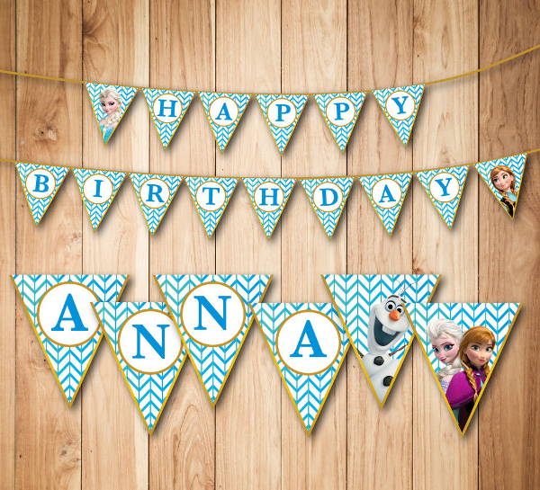 personalized frozen party banner