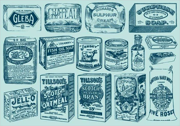 vintage cleaning product packaging