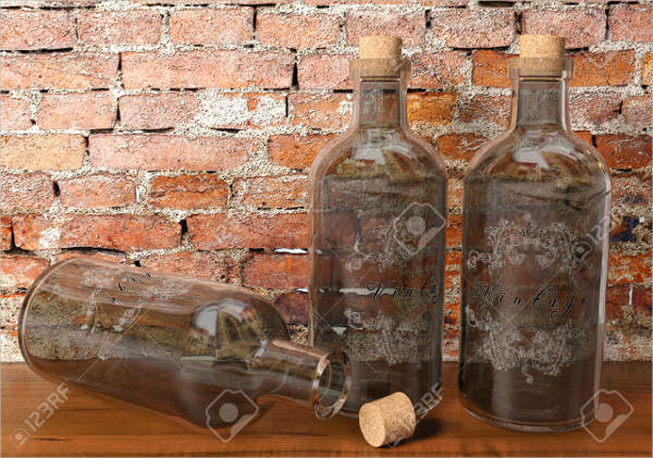 vintage water bottle packaging