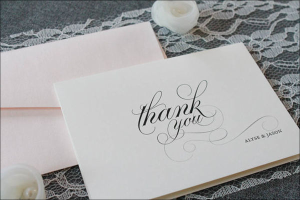 personalized wedding thank you card