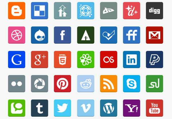free flat social media icons